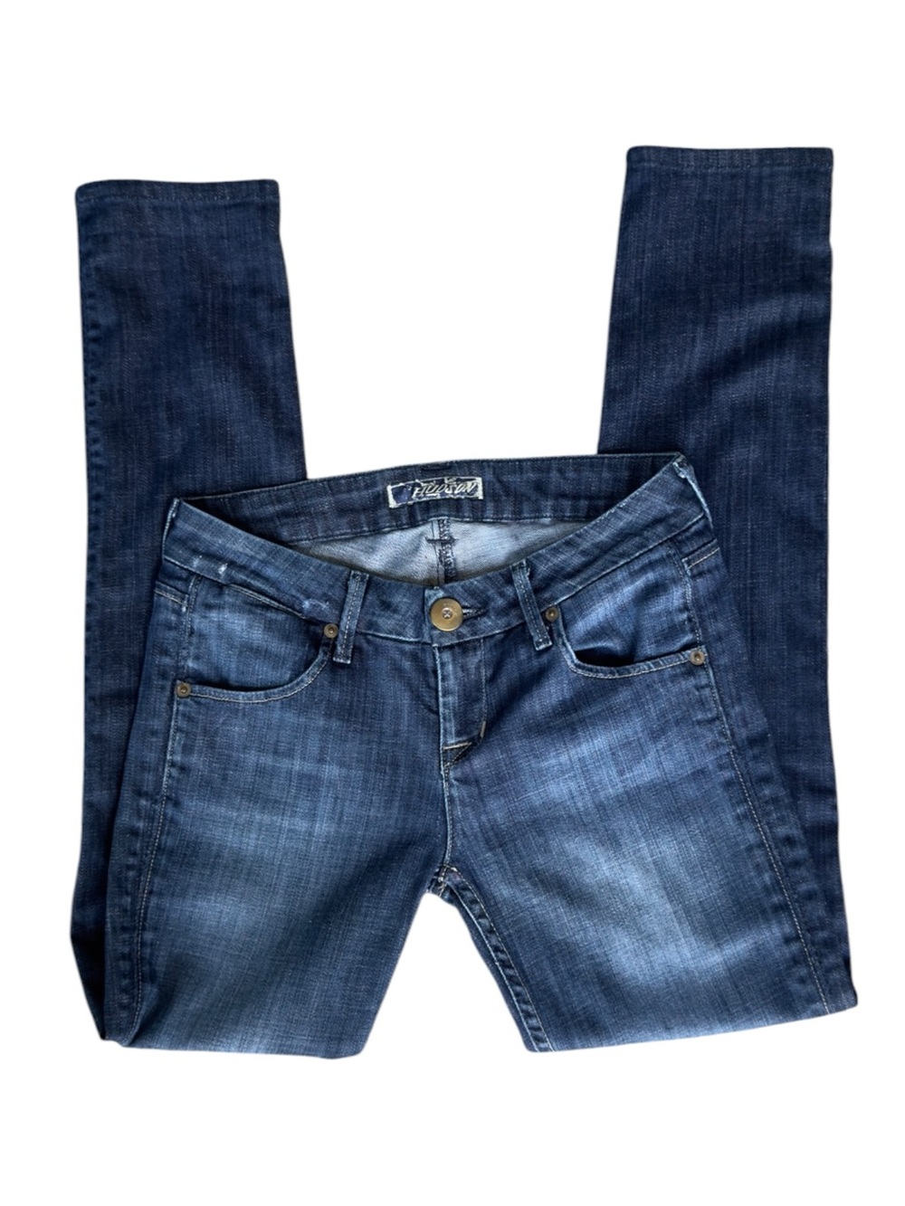 Hudson Low Rise Skinny Jeans Size 2S Medium Dark Wash Made in USA Y2K